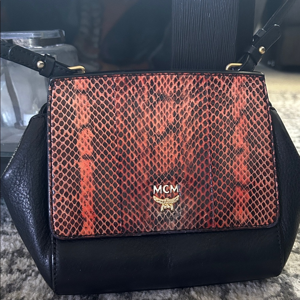 MCM Black and Orange Crossbody Bag